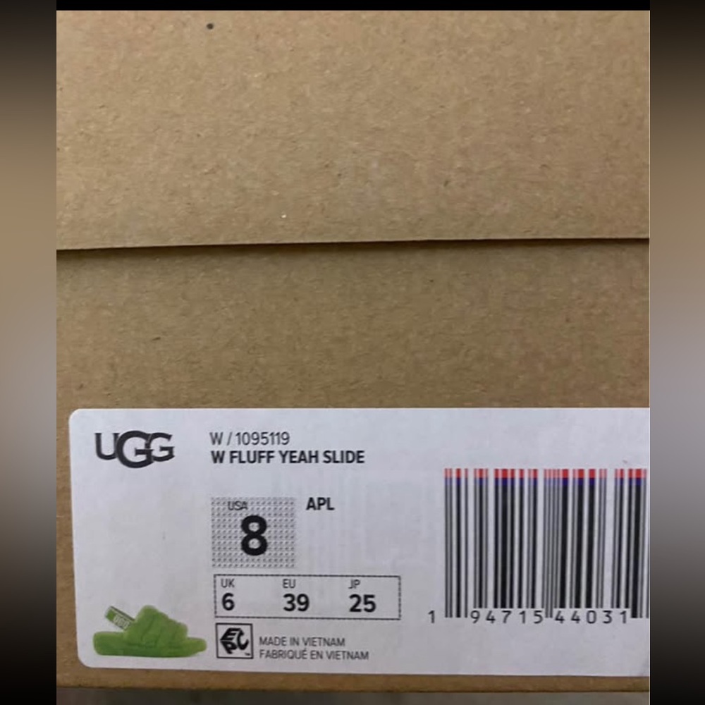 UGG Fluff Yeah Slide in Bright Green